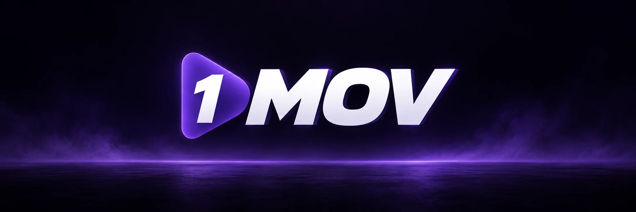 1MOV white italic lettering in violet light
